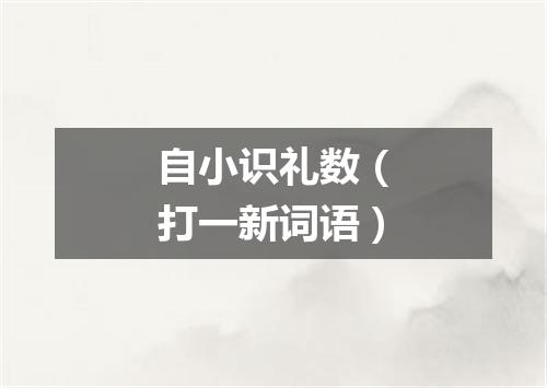 自小识礼数（打一新词语）