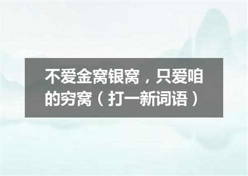 不爱金窝银窝，只爱咱的穷窝（打一新词语）