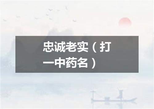 忠诚老实（打一中药名）