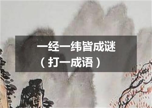 一经一纬皆成谜（打一成语）