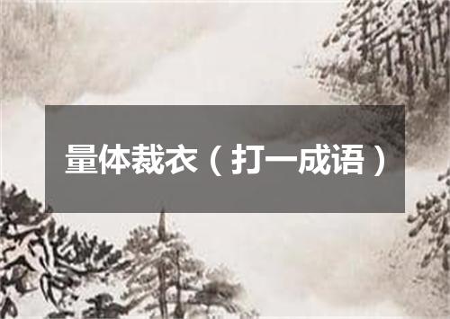 量体裁衣（打一成语）