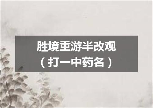 胜境重游半改观（打一中药名）