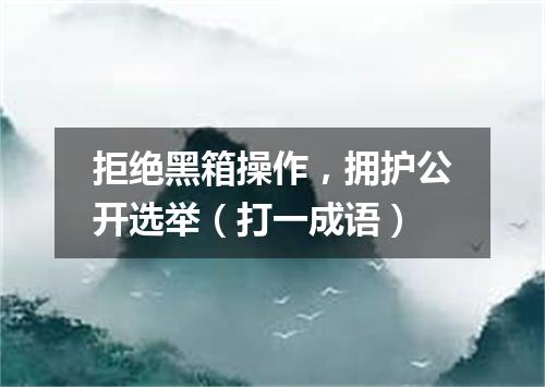 拒绝黑箱操作，拥护公开选举（打一成语）