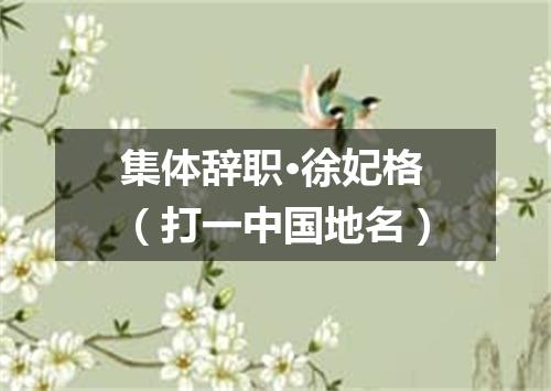 集体辞职·徐妃格（打一中国地名）