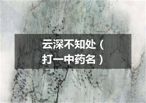 云深不知处（打一中药名）