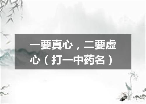 一要真心，二要虚心（打一中药名）