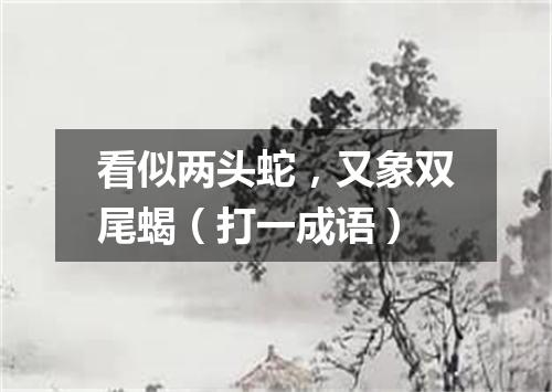 看似两头蛇，又象双尾蝎（打一成语）