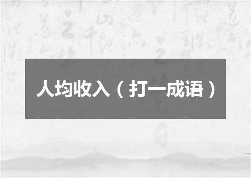 人均收入（打一成语）