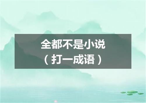 全都不是小说（打一成语）