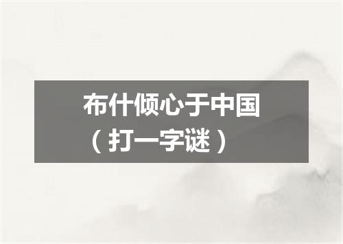 布什倾心于中国（打一字谜）