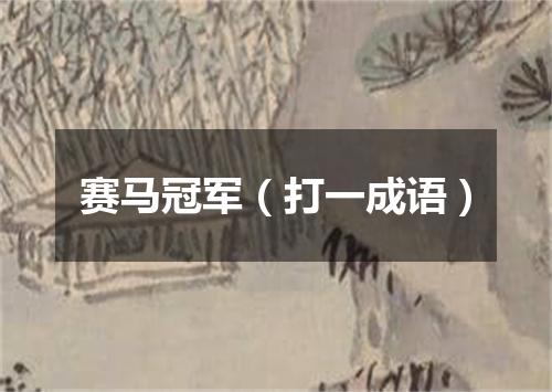 赛马冠军（打一成语）