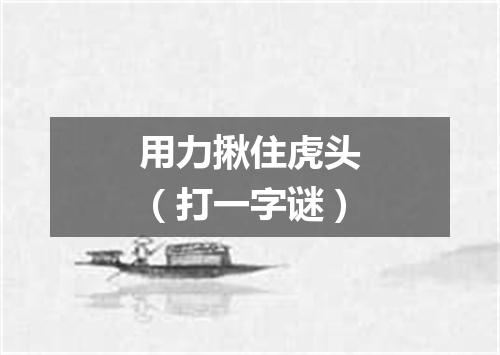 用力揪住虎头（打一字谜）