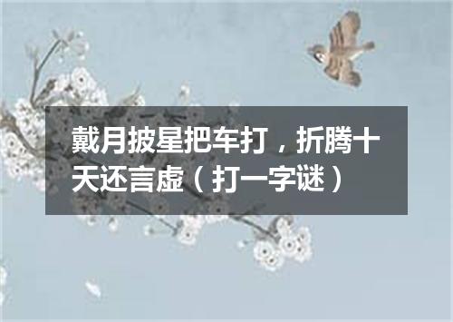 戴月披星把车打，折腾十天还言虚（打一字谜）