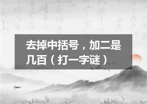 去掉中括号，加二是几百（打一字谜）