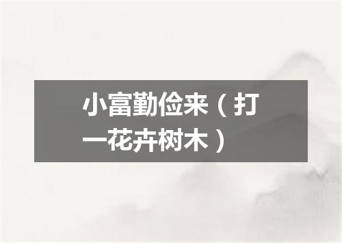 小富勤俭来（打一花卉树木）