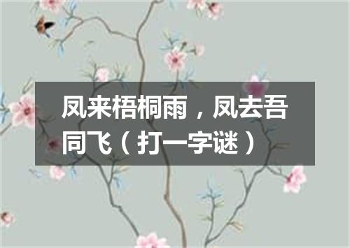 凤来梧桐雨，凤去吾同飞（打一字谜）