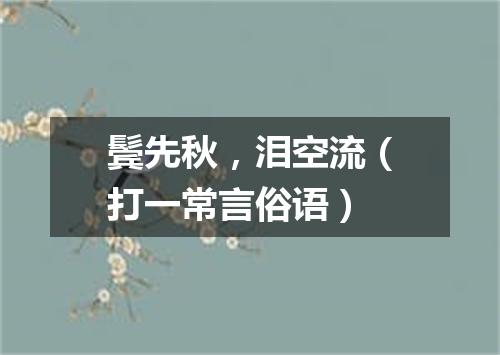鬓先秋，泪空流（打一常言俗语）