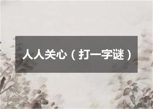 人人关心（打一字谜）