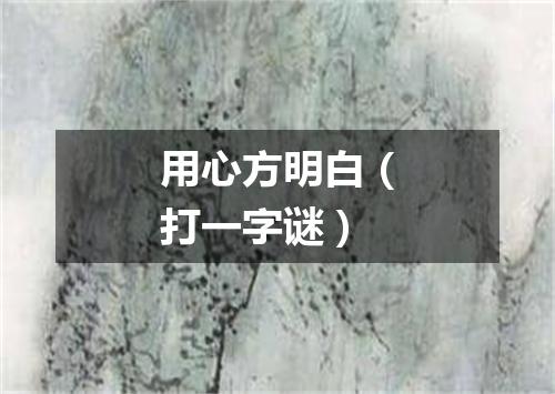 用心方明白（打一字谜）