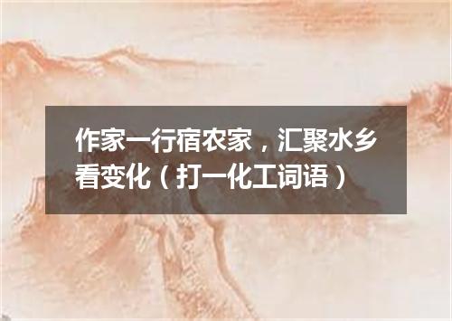 作家一行宿农家，汇聚水乡看变化（打一化工词语）
