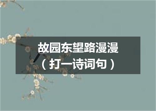故园东望路漫漫（打一诗词句）