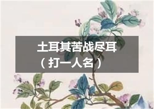 土耳其苦战尽耳（打一人名）