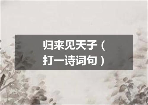 归来见天子（打一诗词句）