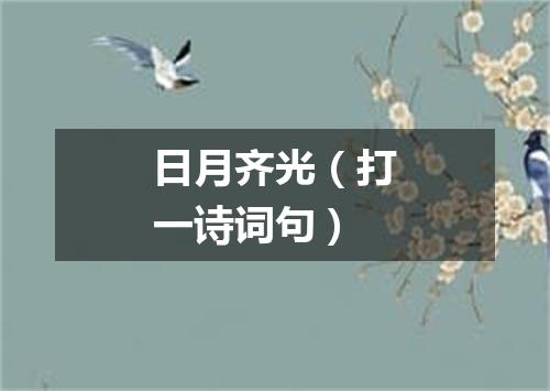 日月齐光（打一诗词句）