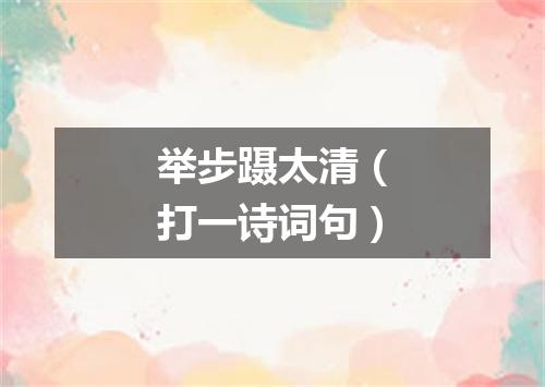 举步蹑太清（打一诗词句）