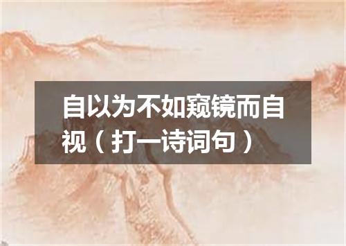 自以为不如窥镜而自视（打一诗词句）