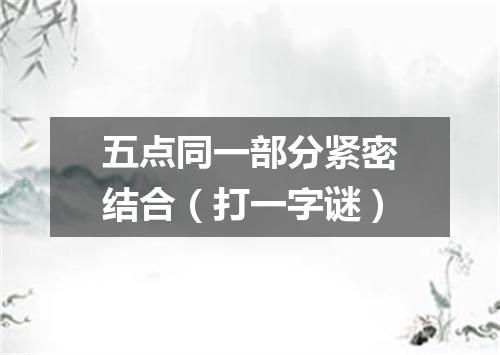 五点同一部分紧密结合（打一字谜）