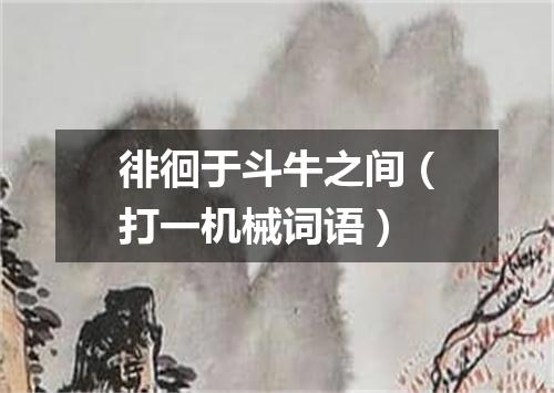 徘徊于斗牛之间（打一机械词语）