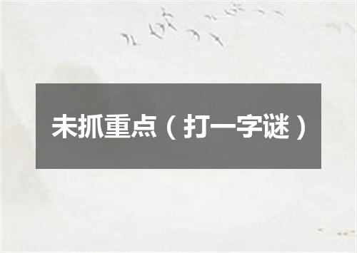 未抓重点（打一字谜）