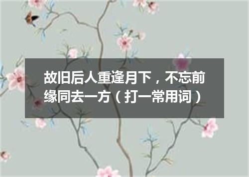 故旧后人重逢月下，不忘前缘同去一方（打一常用词）