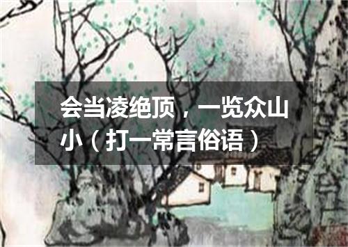 会当凌绝顶，一览众山小（打一常言俗语）