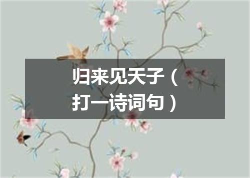 归来见天子（打一诗词句）