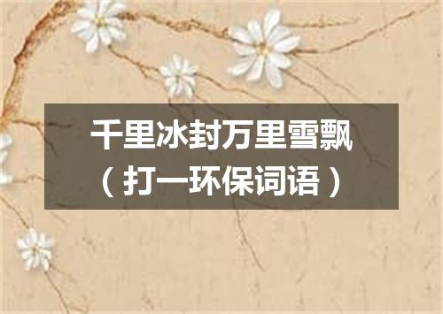 千里冰封万里雪飘（打一环保词语）