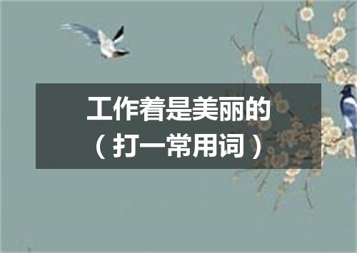 工作着是美丽的（打一常用词）