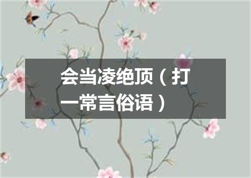 会当凌绝顶（打一常言俗语）