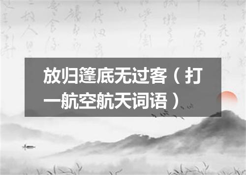 放归篷底无过客（打一航空航天词语）