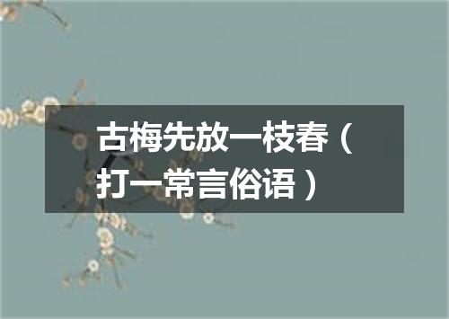 古梅先放一枝春（打一常言俗语）