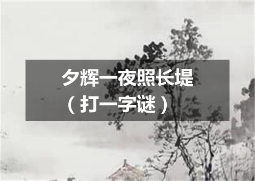 夕辉一夜照长堤（打一字谜）