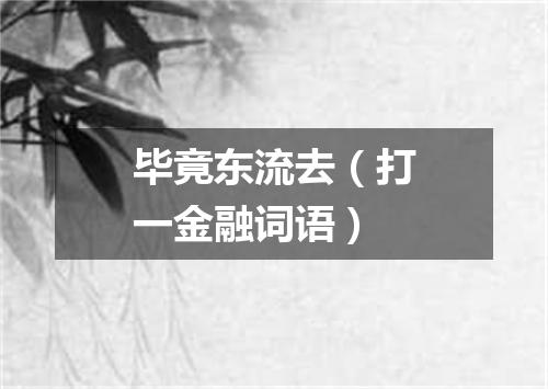 毕竟东流去（打一金融词语）