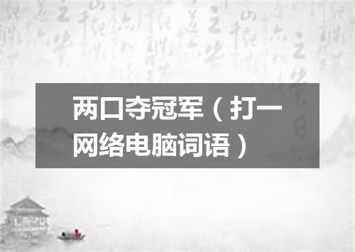 两口夺冠军（打一网络电脑词语）