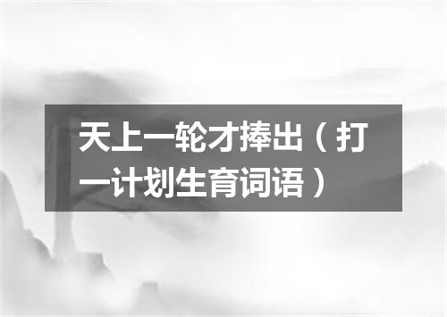 天上一轮才捧出（打一计划生育词语）