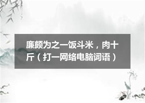 廉颇为之一饭斗米，肉十斤（打一网络电脑词语）