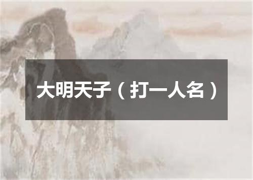 大明天子（打一人名）