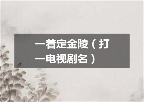 一着定金陵（打一电视剧名）