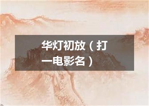 华灯初放（打一电影名）