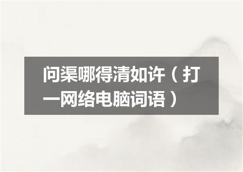 问渠哪得清如许（打一网络电脑词语）